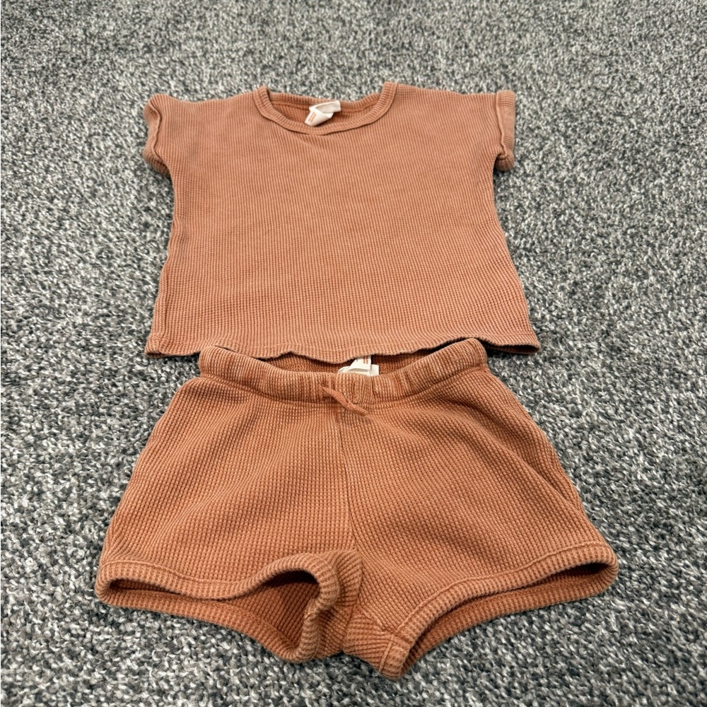 Cat & Jack Tan Waffle Toddler set